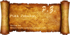 Pukk Zebulon névjegykártya
